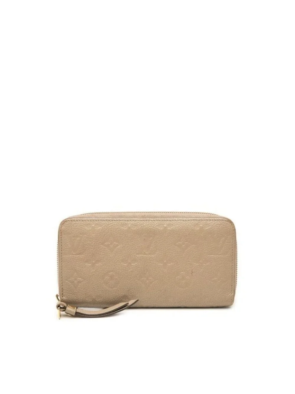 Louis Vuitton Monogram Empreinte Zippy Wallet Zip Around Tourterelle Beige